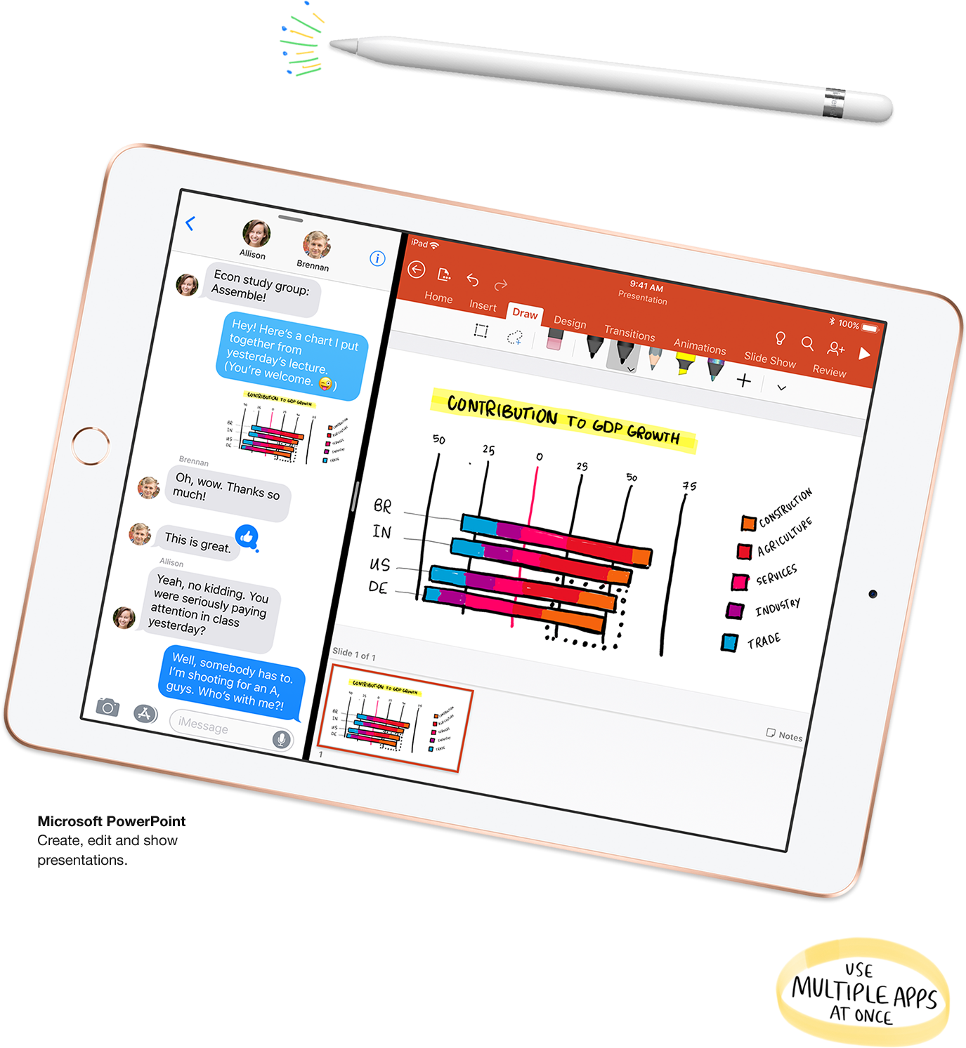 Microsoft Powerpoint. Create, edit and show presentations.
